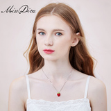 新婚Miss Diva莓果 2015新款简约设计红色镶钻吊坠百搭项链配饰品