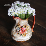 热卖zakka 创意彩色迷你立体花朵工艺装饰品摆件 陶瓷小花瓶花插