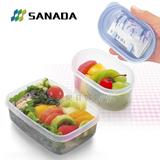 日本进口SANADA冰箱冷冻冷藏塑料保鲜盒 长方形迷你水果便当盒