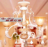 欧式客厅吊灯水晶书房灯主卧室温馨浪漫铁艺树脂简欧田园风格灯具