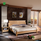 北欧现代实木原木床婚床1.5米1.8米双人床储物箱气动高箱床排骨架