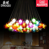 现代创意艺术彩色球玻璃圆球中球形泡泡灯 吊灯 客厅卧室单头灯具