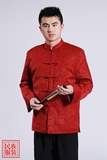 男士唐装冬季外套加厚棉袄中老年男装棉衣中式长袖民族风5127红色