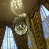 简约现代LED创意艺术球吊灯 豪华别墅复式楼梯水晶灯大客厅餐厅灯