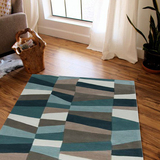 高端艺术客厅卧室地毯格子多彩地毯新中式现代简约花纹地毯定制