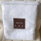 美式纯棉水洗绗缝床盖床单三件套纯白空调被夏凉被子枕套床上用品