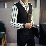 衬衫男长袖修身韩版型男假两件衬衣潮流打底衫春季青少年学生寸衫