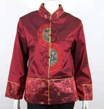 中式棉袄 中老年唐装棉衣 唐装女士长袖中年女装外套 57薄款棉衣