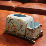 欧美式多功能装饰纸巾盒客厅创意桌面摆件奢华复古手机收纳抽纸盒
