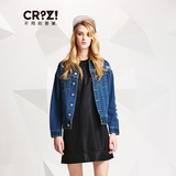 CRZ潮牌2016秋季新品时尚牛仔外套宽松落肩短款外套女CDJ3W113
