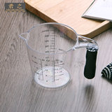 君之600ml塑料量杯透明计量刻度杯烘焙家用工具硅胶防滑手柄