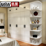现代简约卧室组合白色烤漆衣柜五四门整体木质大衣柜板式衣橱家具