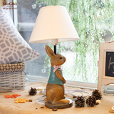 蘑菇堡 美式乡村彩绘树脂雕刻男兔装饰摆件家居台灯摆件