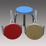 【包邮不锈钢圆凳子】时尚家用餐凳塑料凳折叠凳椅子加厚型皮凳