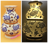 八十年代  出口手工描金花瓶 西洋花瓶浮雕花瓶 陶瓷 摆件
