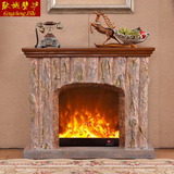 壁炉装饰柜 美式欧式壁炉仿原始木电壁炉架壁炉芯 实木壁炉电视柜