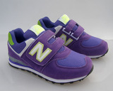 韩国N字母运动鞋韩版儿童鞋女童中大童跑步鞋男童鞋经典款紫色
