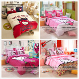 包邮Hello Kitty 新款凯蒂猫 床单被罩枕头套装 1.8米女生双人床