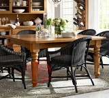 美式餐桌椅组合餐厅实木餐桌餐台复古做旧长方形四人饭桌子