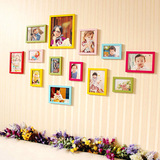 欧式彩色照片墙创意挂墙相框组合时空儿童相片墙宝宝客厅餐厅卧室