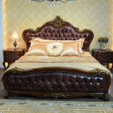 欧式床双人床田园实木床真皮床橡木大床1.8米婚床法式床卧室家具
