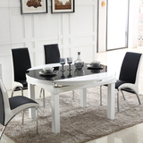 餐桌 实木餐桌椅组合 可伸缩折叠钢化玻璃小户型现代简约餐台饭桌