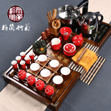 家用紫砂茶盘功夫茶具整套装组合办公室简易红色结婚庆陶瓷器茶艺
