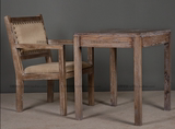 中式复古做旧咖啡桌椅 全实木休闲桌 老榆木双人小户型正方形餐桌