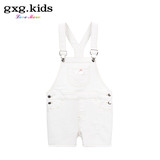 gxg kids童装专柜新款女童背带裤儿童白色磨毛牛仔短裤夏B6215488