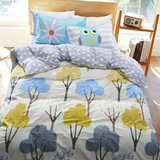 水漾韩式卡通春夏全棉四件套床上用品纯棉四件套床品简约床单被套
