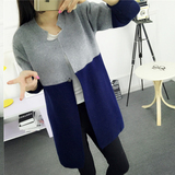 2015春秋装新款韩版中长款开衫女毛衣外套宽松长袖加厚针织衫外搭
