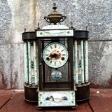 淘瓷索玉西洋画珐琅彩座钟表景泰蓝座钟老式机械钟表可走动古董