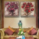 大芬村画师直销家居花卉油画欧式简约时尚客厅卧室装饰画纯手绘