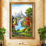 新款 手绘客厅有框画欧式油画玄关装饰画壁画餐厅挂画风景油画P6