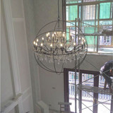 现代简约 吊灯客厅 创意个性水晶蜡烛卧室餐厅复古工业风圆形灯饰