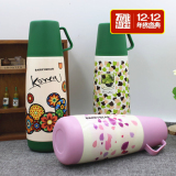 韩国创意水滴儿童保温杯 女学生水杯带盖便携梨花杯不锈钢樱花杯