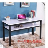特价书桌电脑桌简约桌钢木桌办公桌子简易书法桌写字桌双层桌