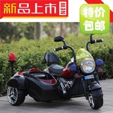 最新款奔驰哈雷儿童电动摩托车儿童双人电动三轮车电动双驱摩托车