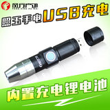 Q5照玉石强光手电筒专用USB充电365nm紫光荧光剂检测灯 一件代发