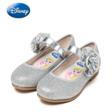 Disney/迪士尼2016春季圆头花朵魔术贴女童可爱公主风单鞋皮鞋