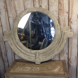 美家 美式乡村复古镜子实木做旧壁挂镜穿衣镜子会所酒巴装饰镜