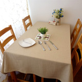 桌布布艺棉麻 纯色复古中式亚麻茶几餐桌布防水台布长方形酒店
