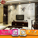 瓷砖背景墙 客厅电视背景墙砖 3D雕刻艺术仿古砖 现代中式 墨竹