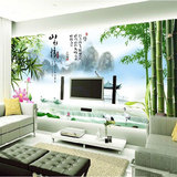 现代中式简约3d立体风景山水画客厅电视沙发书房背景壁纸影视墙纸