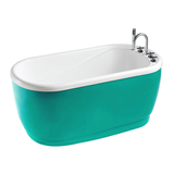 亚克力独立式浴缸五件套龙头椭圆形彩色加深小浴缸1.3.1.41.51.6