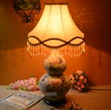 美式乡村陶瓷台灯客厅大号奢华欧式创意葫芦型卧室温馨装饰台灯