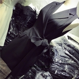 MISS VN JENNIFER 春季新款韩版女装修身显瘦条纹系带连衣裙B515