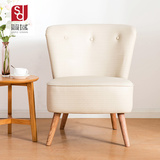 简域欧式实木布艺沙发椅现代简约休闲皮小沙发时尚小户型卧室餐椅
