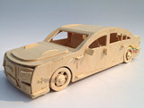 木制3d立体积木小孩拼图模型木头汽车 儿童6岁以上益智玩具雪弗兰