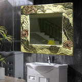 高档壁镜卧室现代中式简约时尚浴室镜古典装饰壁挂镜子荷塘月色